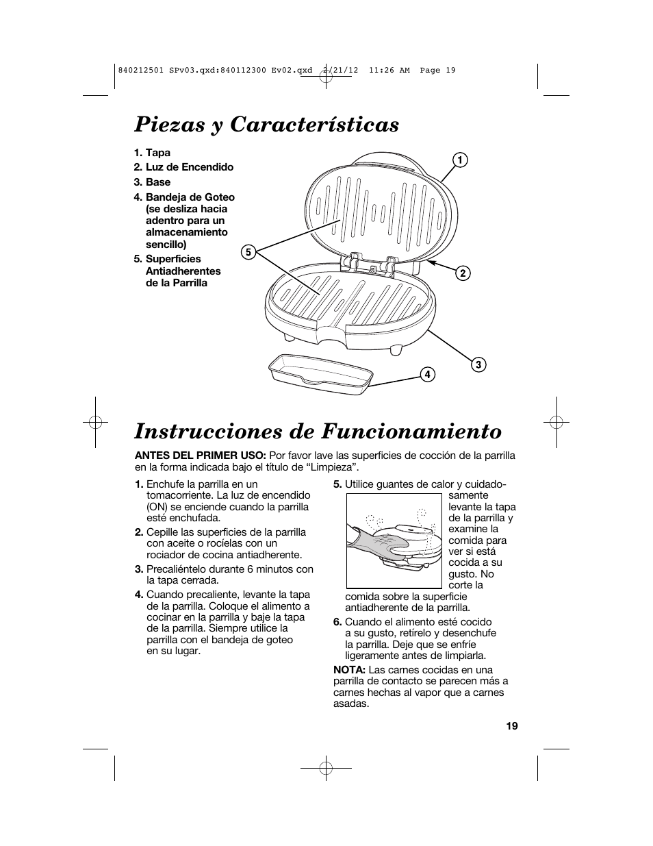 Proctor-Silex Compact Indoor Grill-25218P User Manual | Page 19 / 24