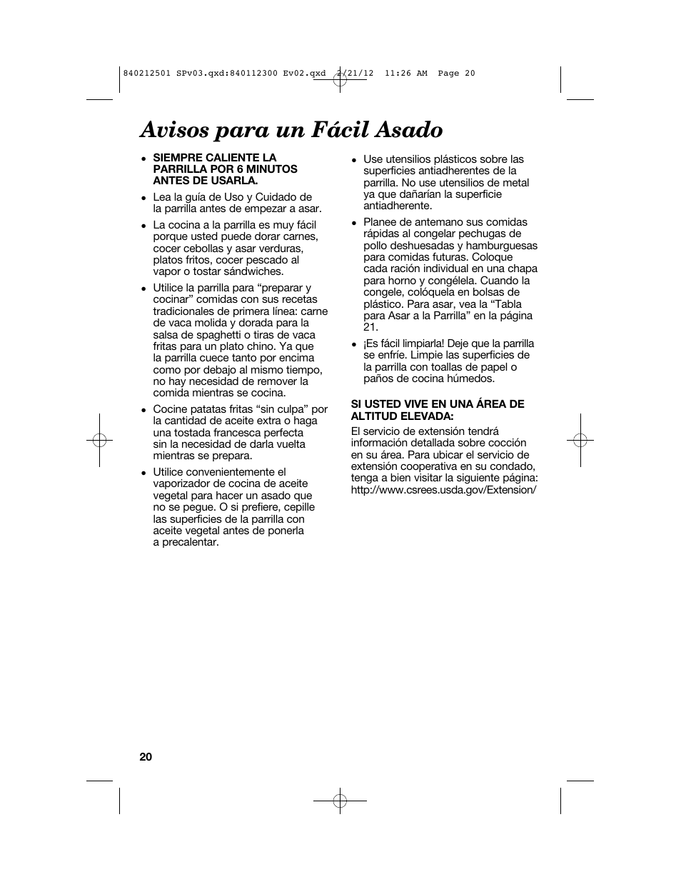 Avisos para un fácil asado | Proctor-Silex Compact Indoor Grill-25218P User Manual | Page 20 / 24