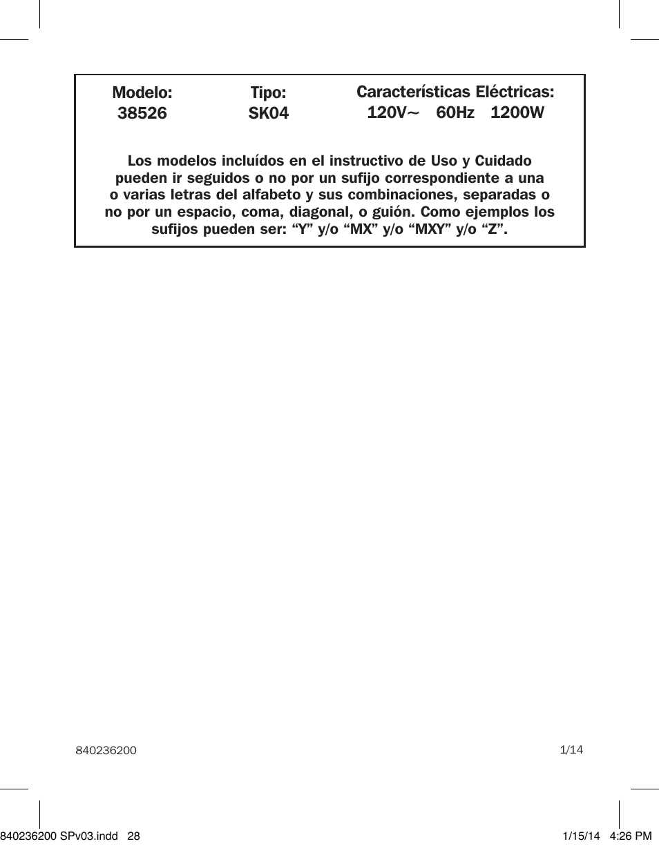 Proctor-Silex Electric Skillet-38526 User Manual | Page 28 / 28