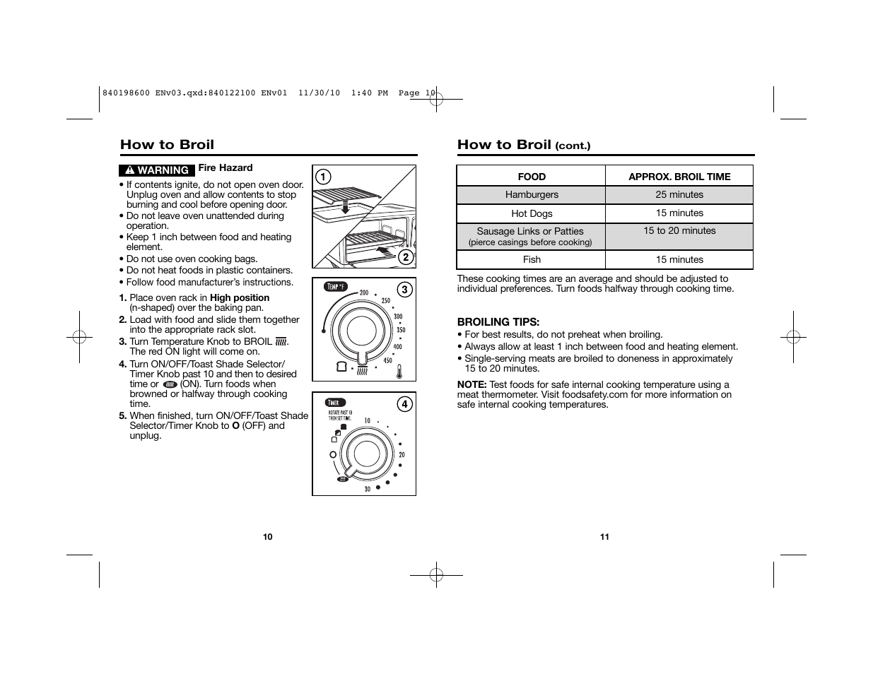 How to broil | Proctor-Silex Toaster Oven (white)-31119 User Manual | Page 6 / 25