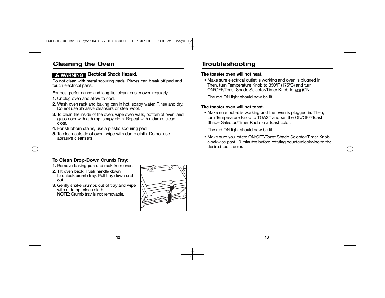 Troubleshooting, Cleaning the oven | Proctor-Silex Toaster Oven (white)-31119 User Manual | Page 7 / 25