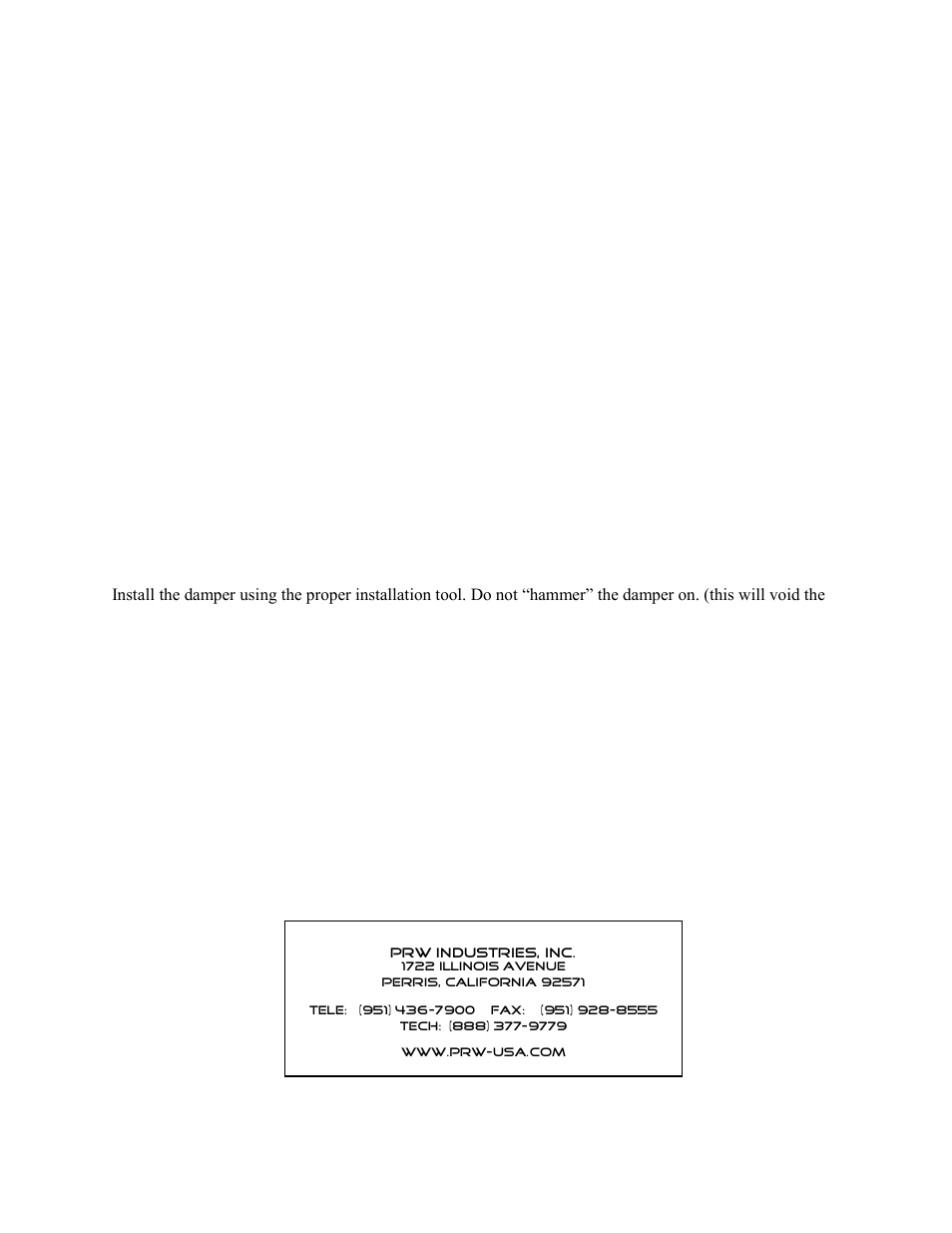 PRW 23-24 PRW Sportsman and PQ Series Steel Harmonic Dampers (SFI-Rated 18.1) User Manual | Page 2 / 2