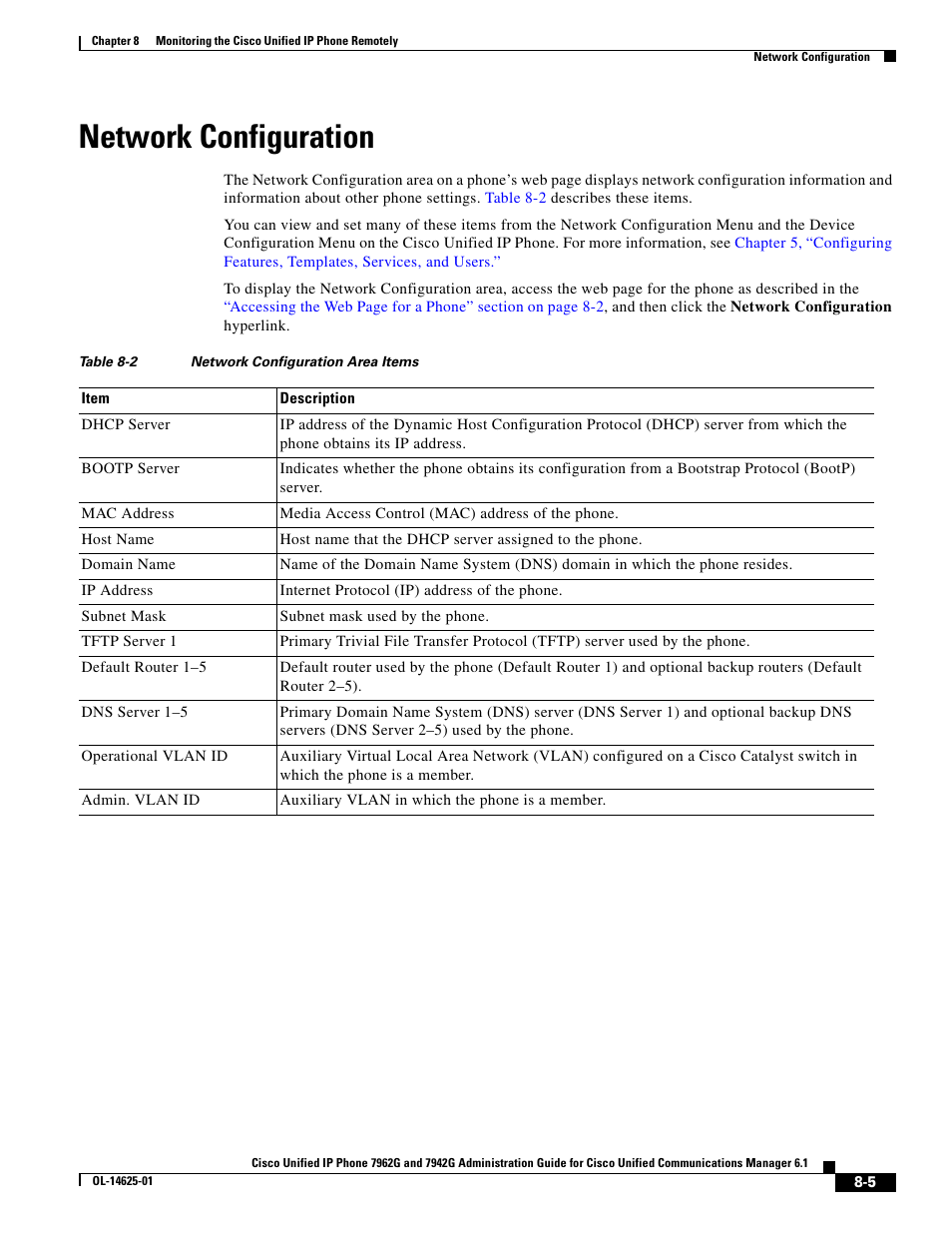 Network configuration | Cisco OL-14625-01 User Manual | Page 5 / 14