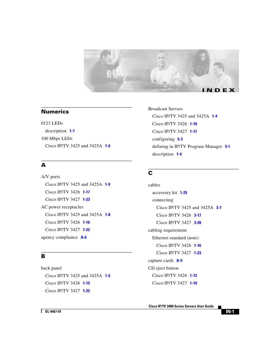Index, N d e x | Cisco IP/TV 3400 Series User Manual | Page 119 / 126