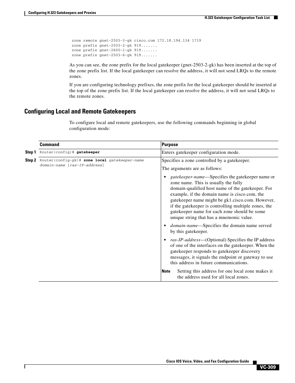 Configuring local and remote gatekeepers | Cisco H.323 VC-289 User Manual | Page 21 / 76