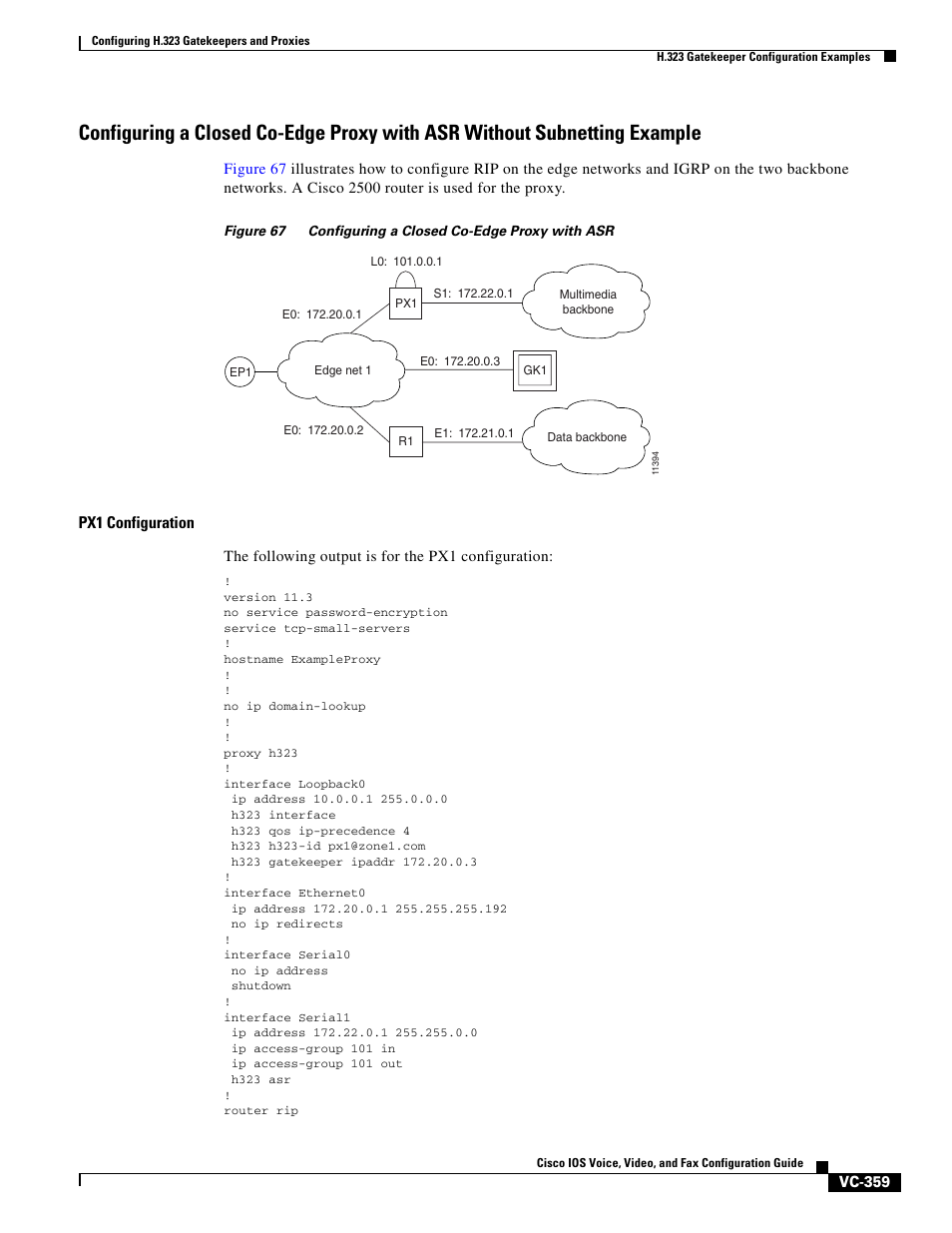 Px1 configuration | Cisco H.323 VC-289 User Manual | Page 71 / 76