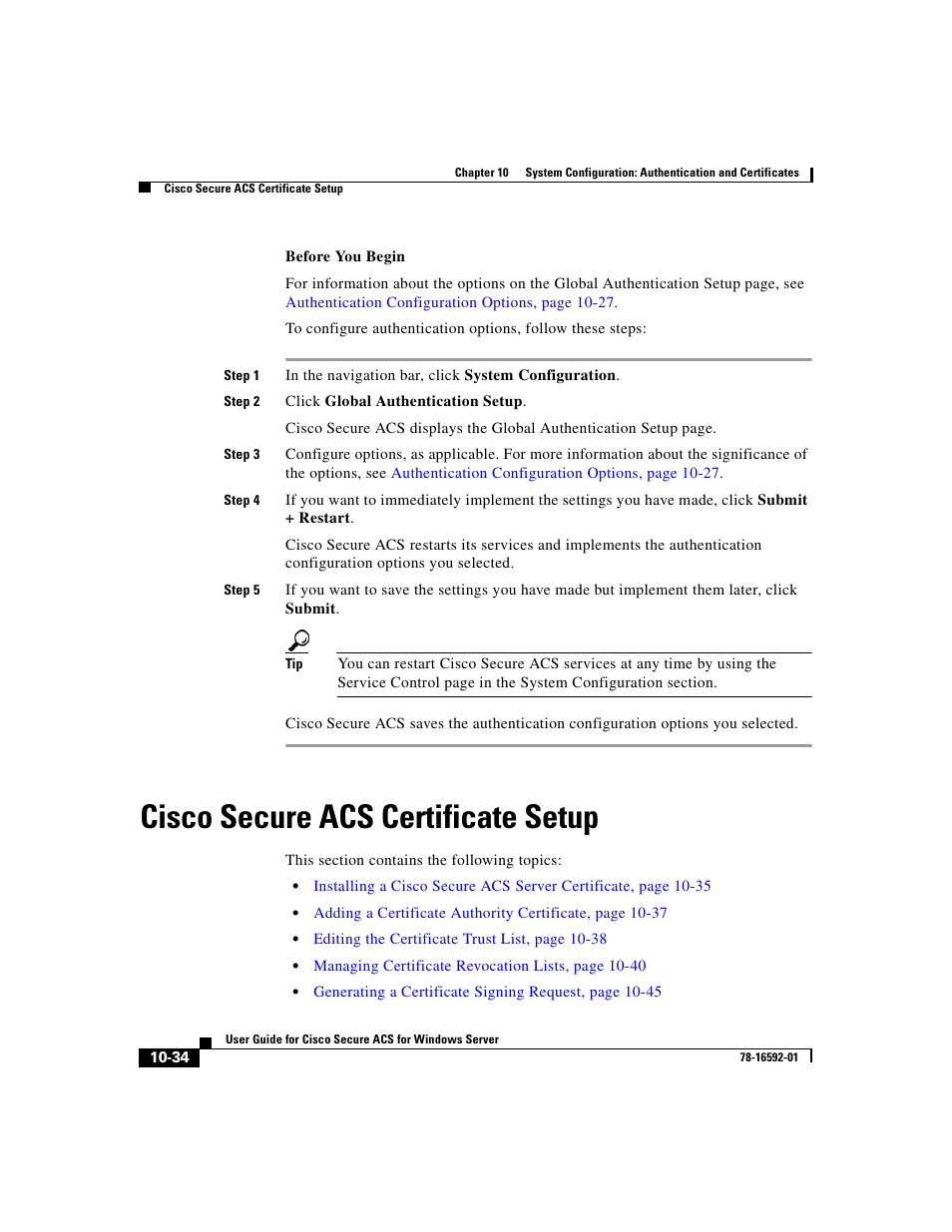 Ciscosecure acs certificate setup, Cisco secure acs certificate setup | Cisco 3.3 User Manual | Page 414 / 860