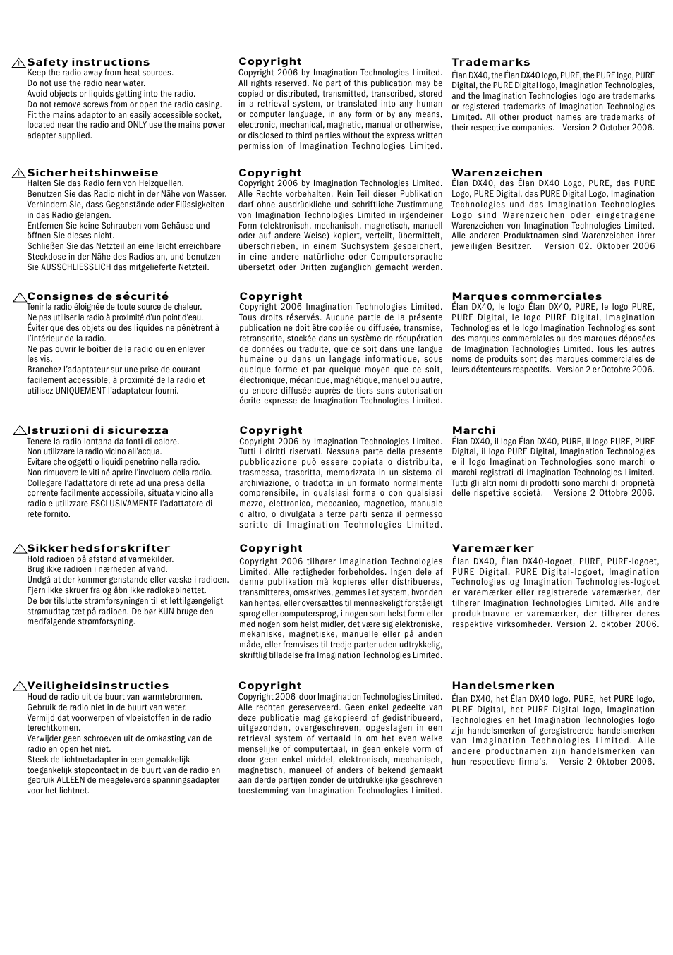 Pure Elan DX40 User Manual | Page 2 / 14