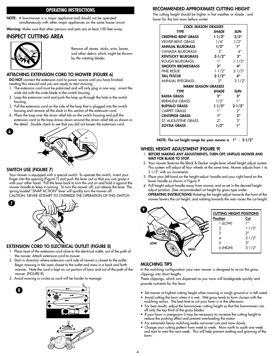 Inspect cutting area, Operating instructions | Cisco MM275 User Manual | Page 4 / 20
