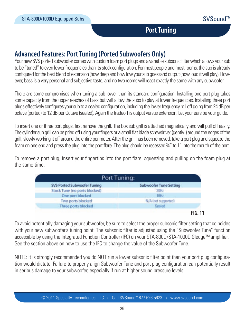 Port tuning, Svsound | SVS PB12-Plus User Manual | Page 26 / 34