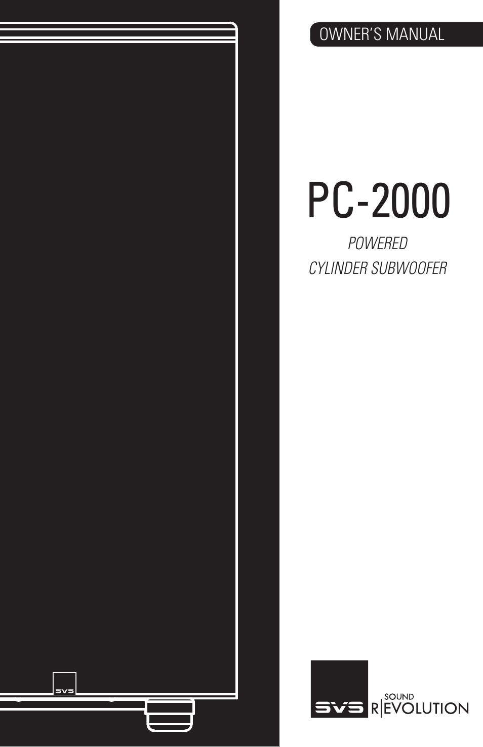 SVS PC-2000 User Manual | 16 pages