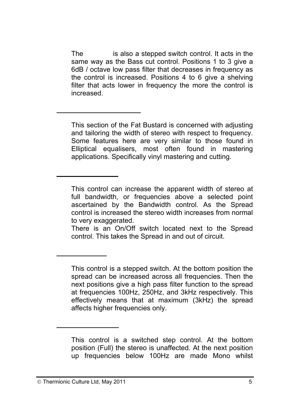 Thermionic Culture THE FAT BUSTARD II 12 Channel Summing mixer User Manual | Page 6 / 15