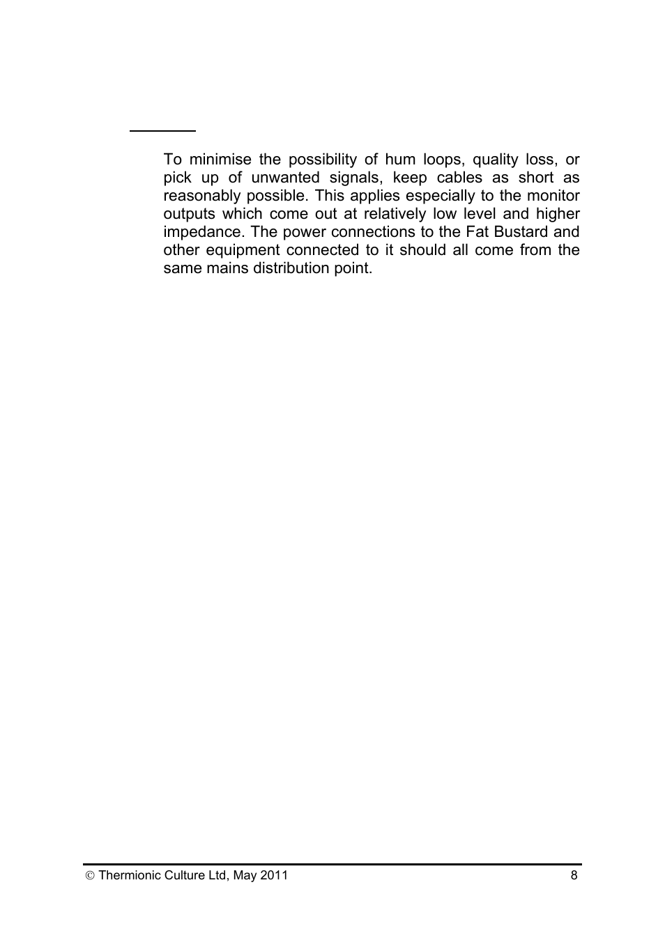 Thermionic Culture THE FAT BUSTARD II 12 Channel Summing mixer User Manual | Page 9 / 15
