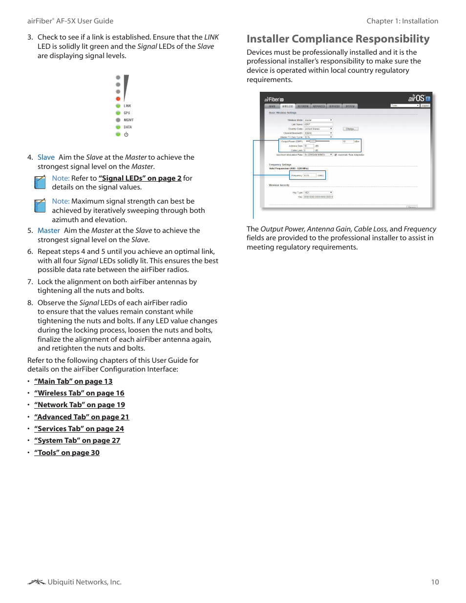 Installer compliance responsibility | Ubiquiti Networks airFibe5X User Manual | Page 14 / 50