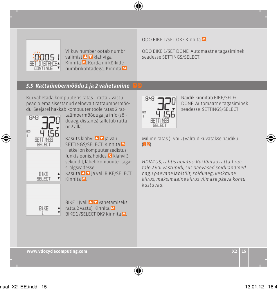 VDO WR X2 User Manual | Page 101 / 264