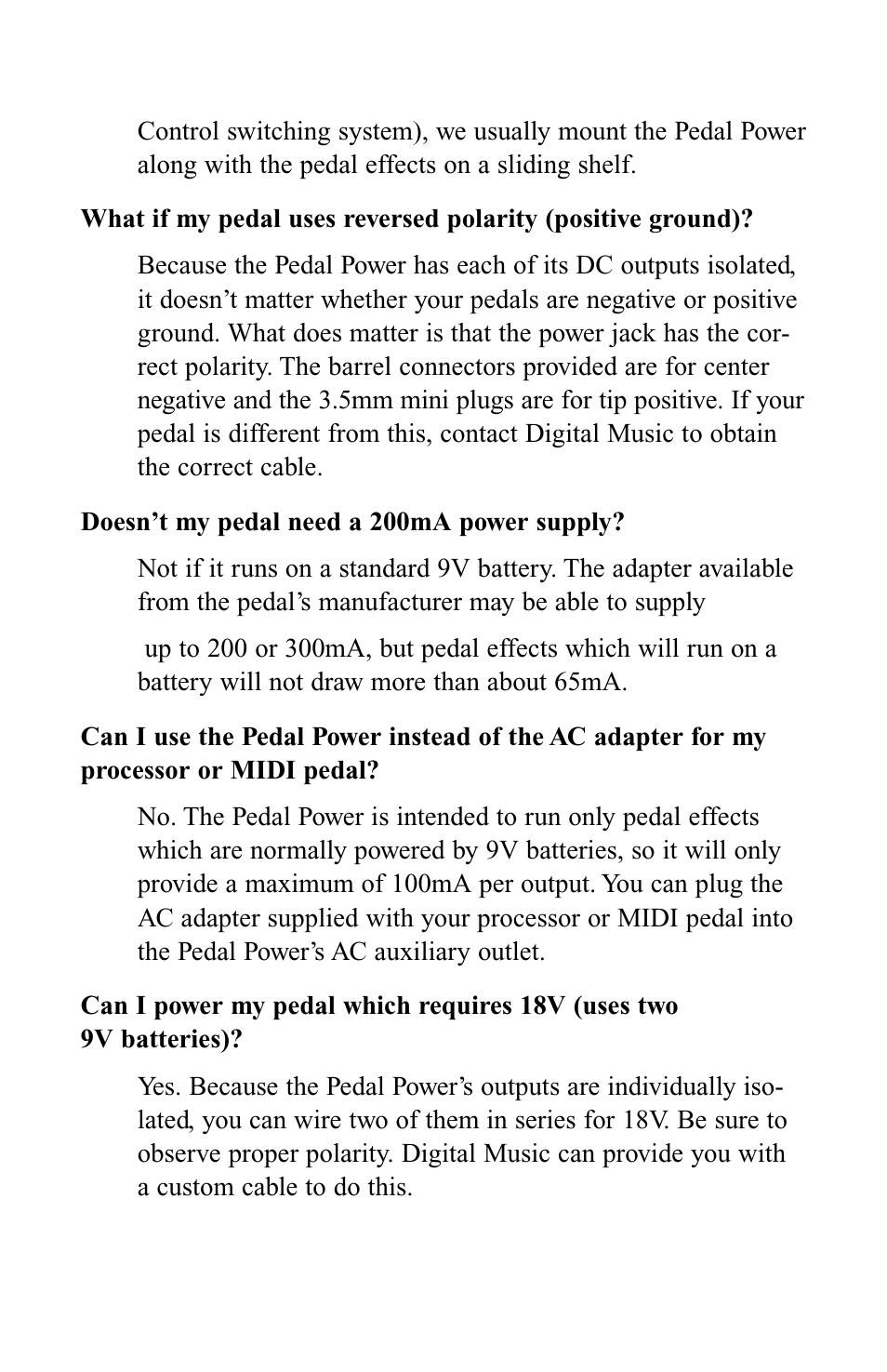 Voodoo Lab PEDAL POWER 2 User Manual | Page 9 / 11
