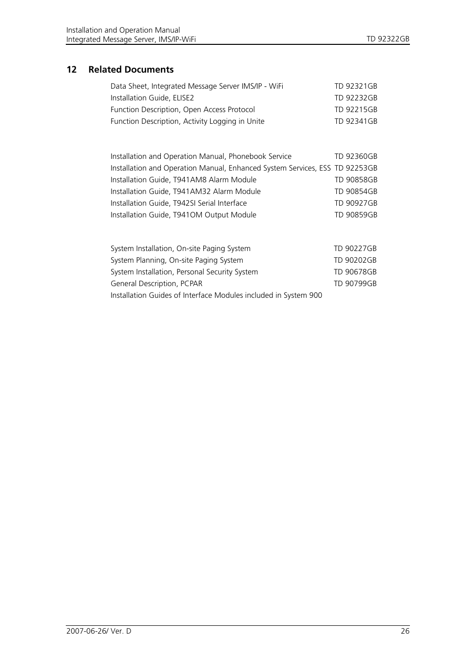 12 related documents, Installation guide, elise2 , td 92232gb | Cisco TD 92322GB User Manual | Page 29 / 34