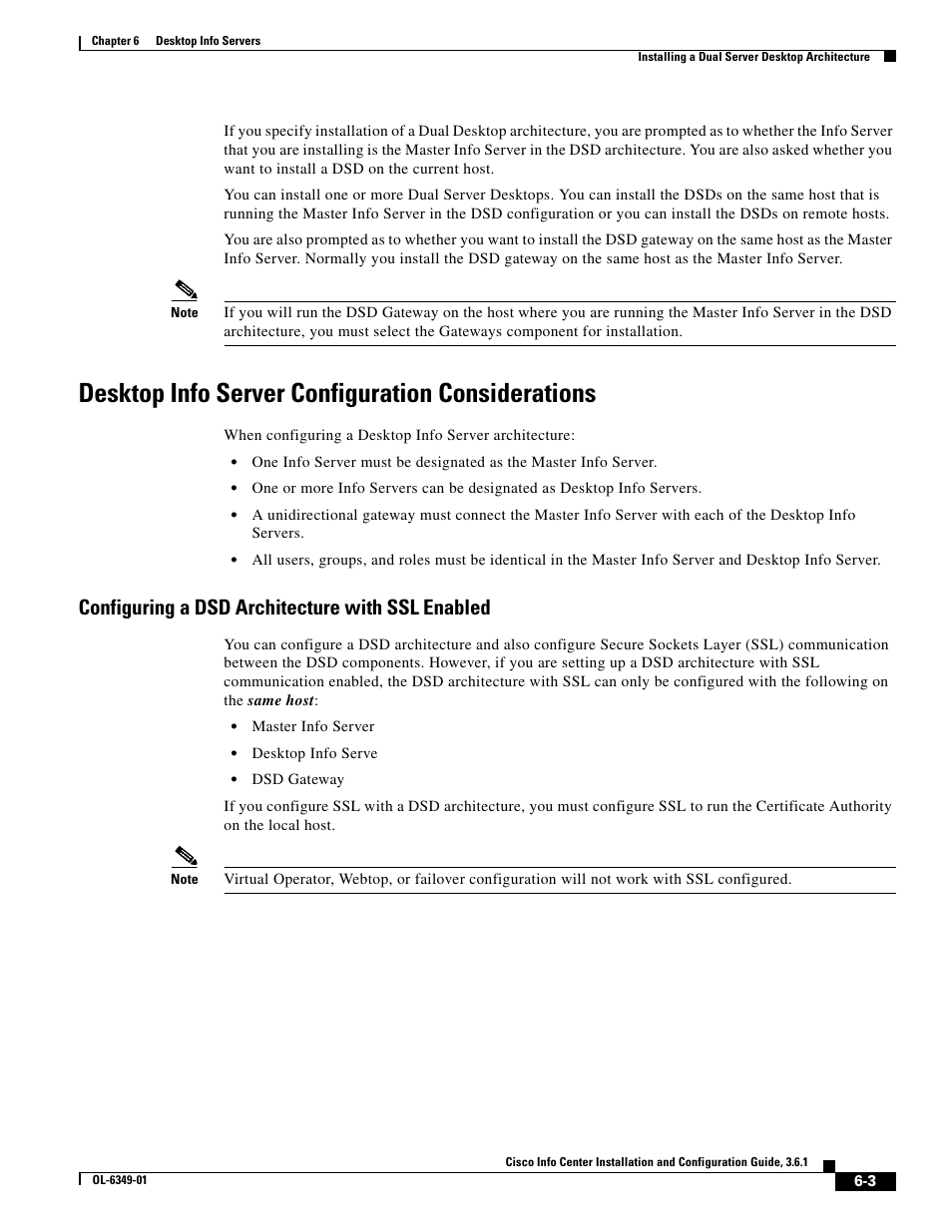 Desktop info server configuration considerations, Configuring a dsd architecture with ssl enabled | Cisco OL-6349-01 User Manual | Page 3 / 12