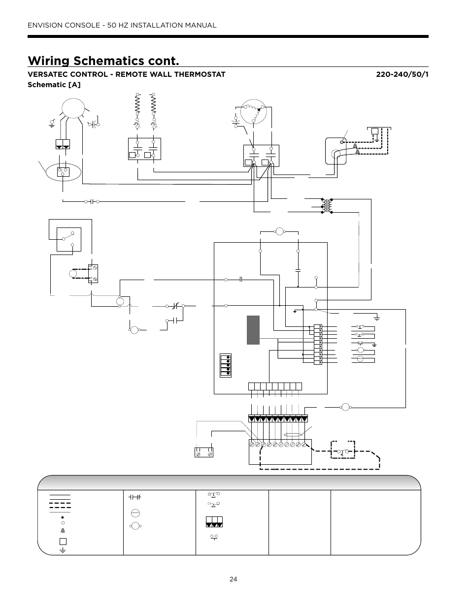 Wiring schematics cont, Legend, Envision console - 50 hz installation manual | WaterFurnace Envisio Series Console User Manual | Page 24 / 44