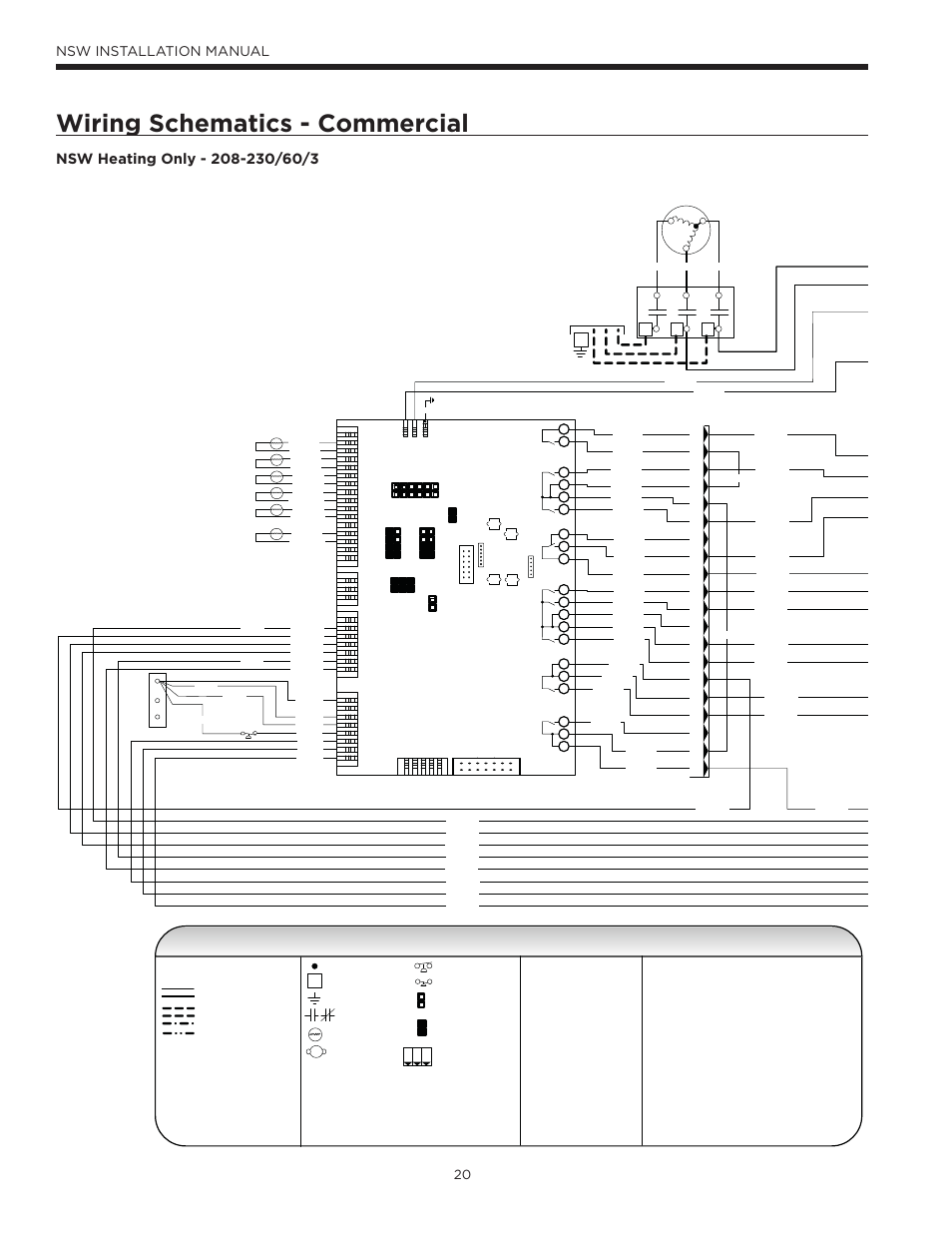 Wiring schematics - commercial, Legend, Nsw installation manual | Johnson fx-10 | WaterFurnace Envision Hydronic (NSW) User Manual | Page 20 / 52
