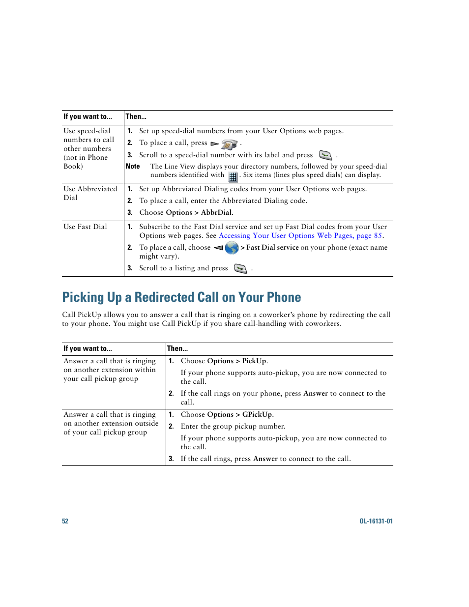 Picking up a redirected call on your phone | Cisco Cisco Unified Wireless IP Phone 7921G User Manual | Page 60 / 124