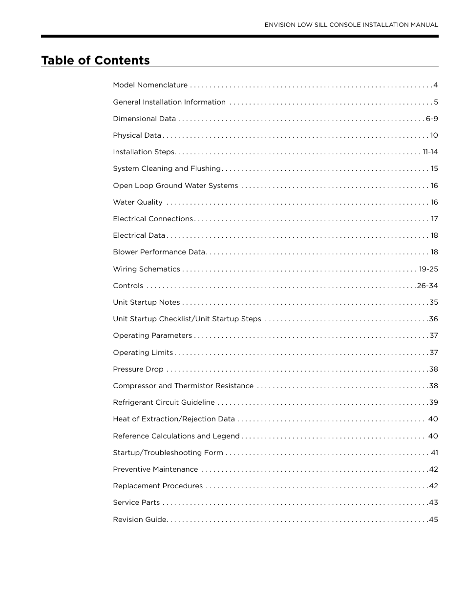 WaterFurnace Envision Low Sill User Manual | Page 3 / 48