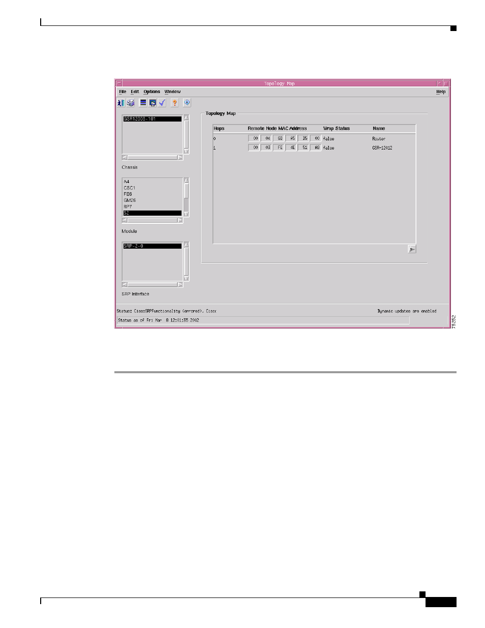 Srp topology map—detailed description, Topology map | Cisco 12000/10700 V3.1.1 User Manual | Page 251 / 602