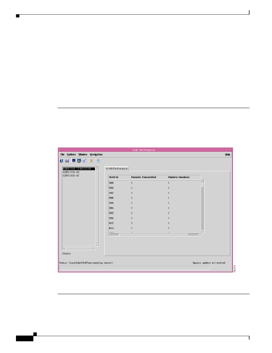 Viewing the vlan performance window | Cisco 12000/10700 V3.1.1 User Manual | Page 386 / 602