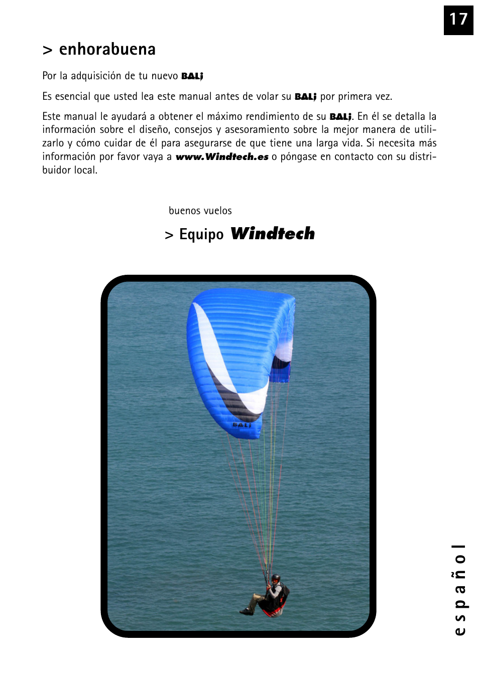 Enhorabuena | Windtech bali User Manual | Page 17 / 32