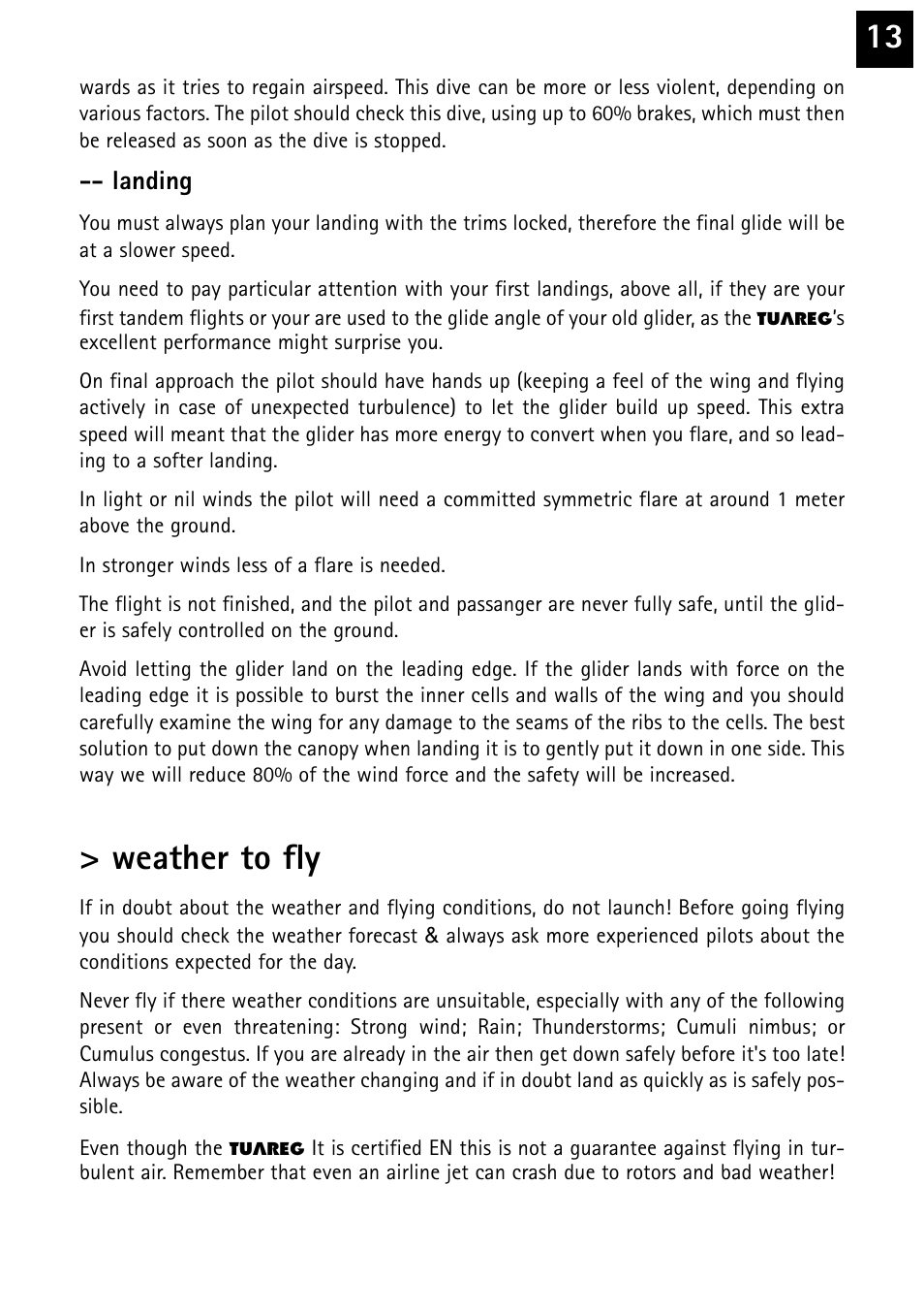 Weather to fly | Windtech tuareg User Manual | Page 13 / 24