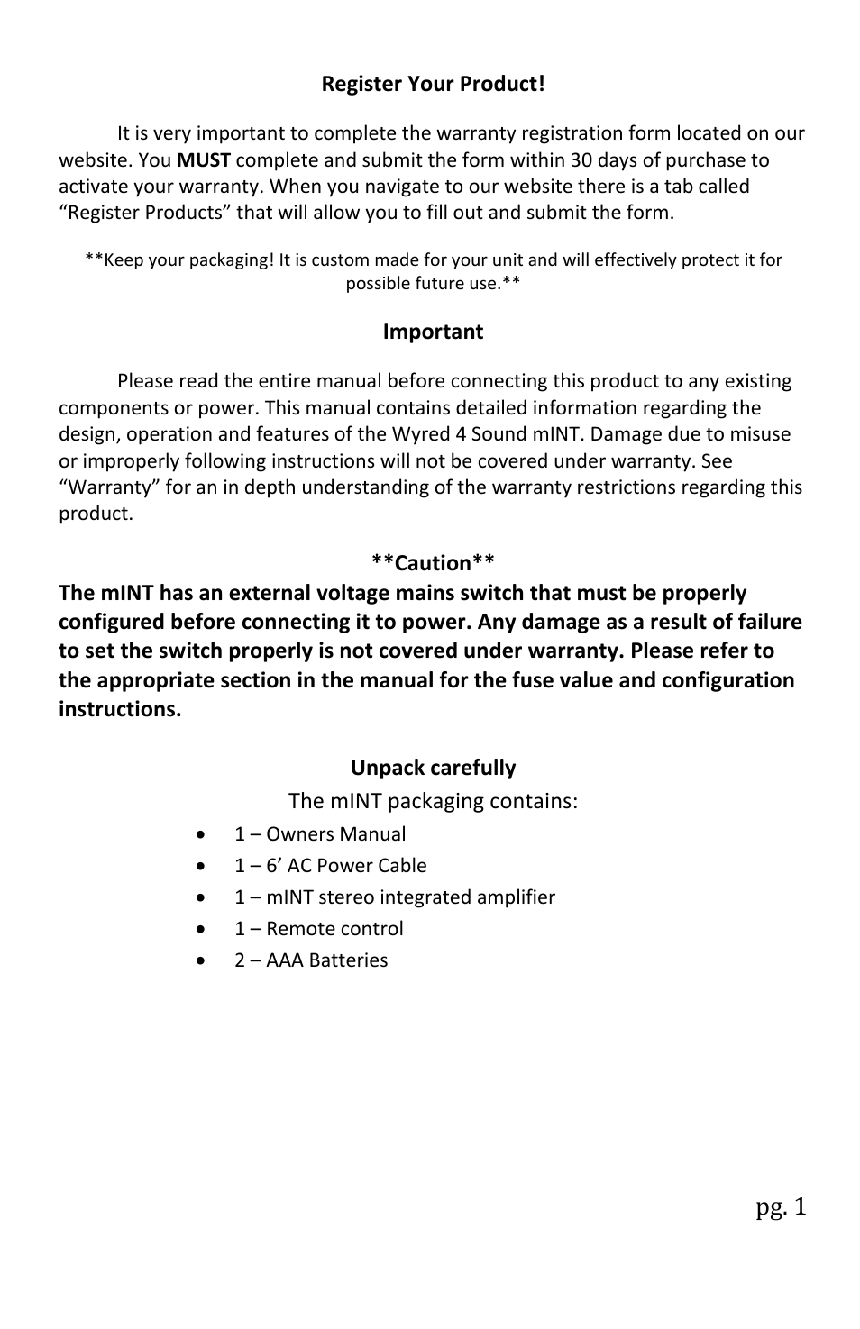 Wyred 4 Sound mINT User Manual | Page 3 / 16