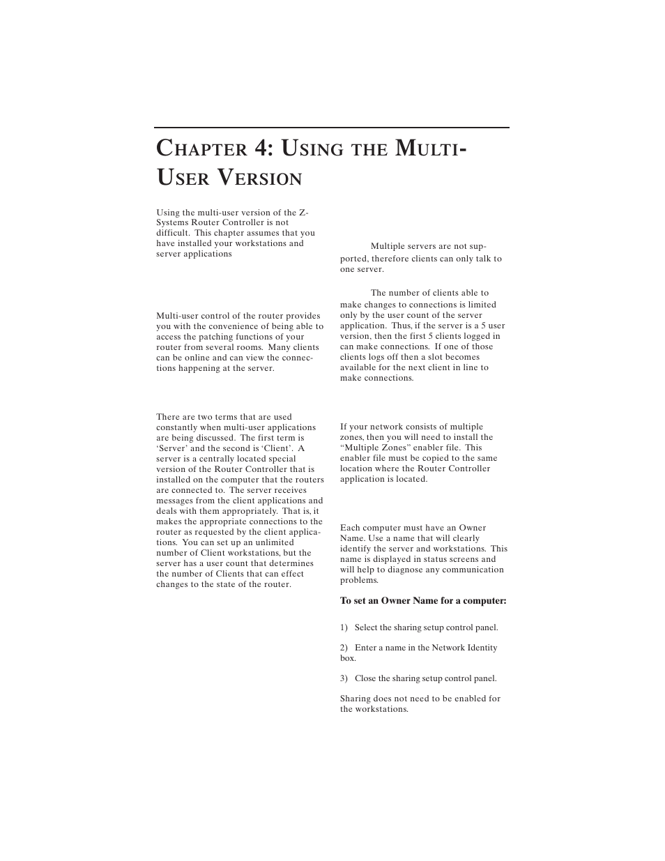 Overview of multi-user control of the router, Hapter, Sing | Ulti, Ersion | Z-Systems Mac router control User Manual | Page 9 / 10