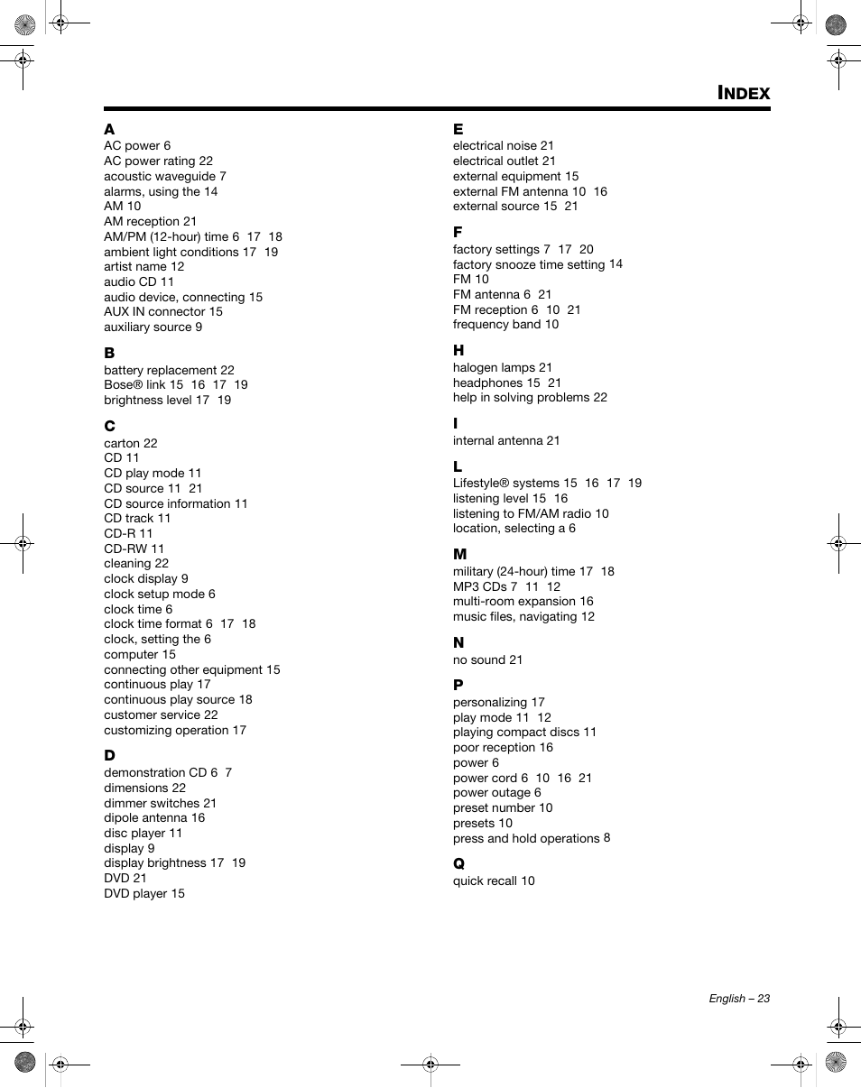 Bose Wave Music System III User Manual | Page 23 / 28