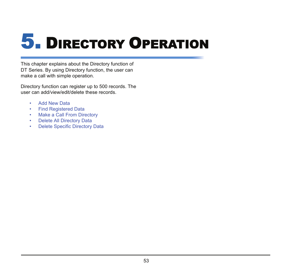 Irectory, Peration | NEC SV8100 User Manual | Page 59 / 69