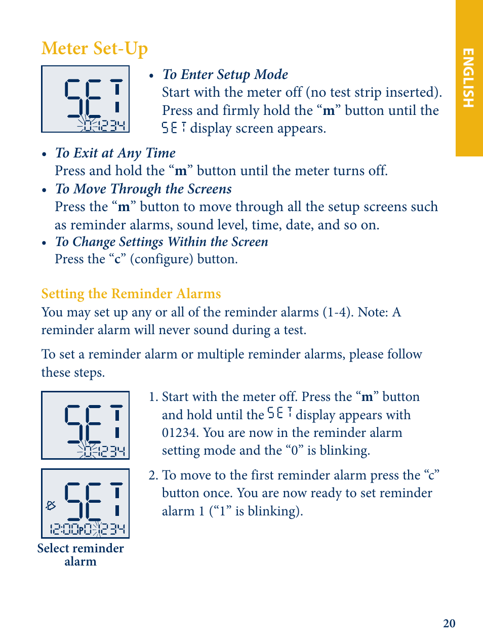 Meter set-up | Abbott Freestyle Lite User Manual | Page 22 / 72