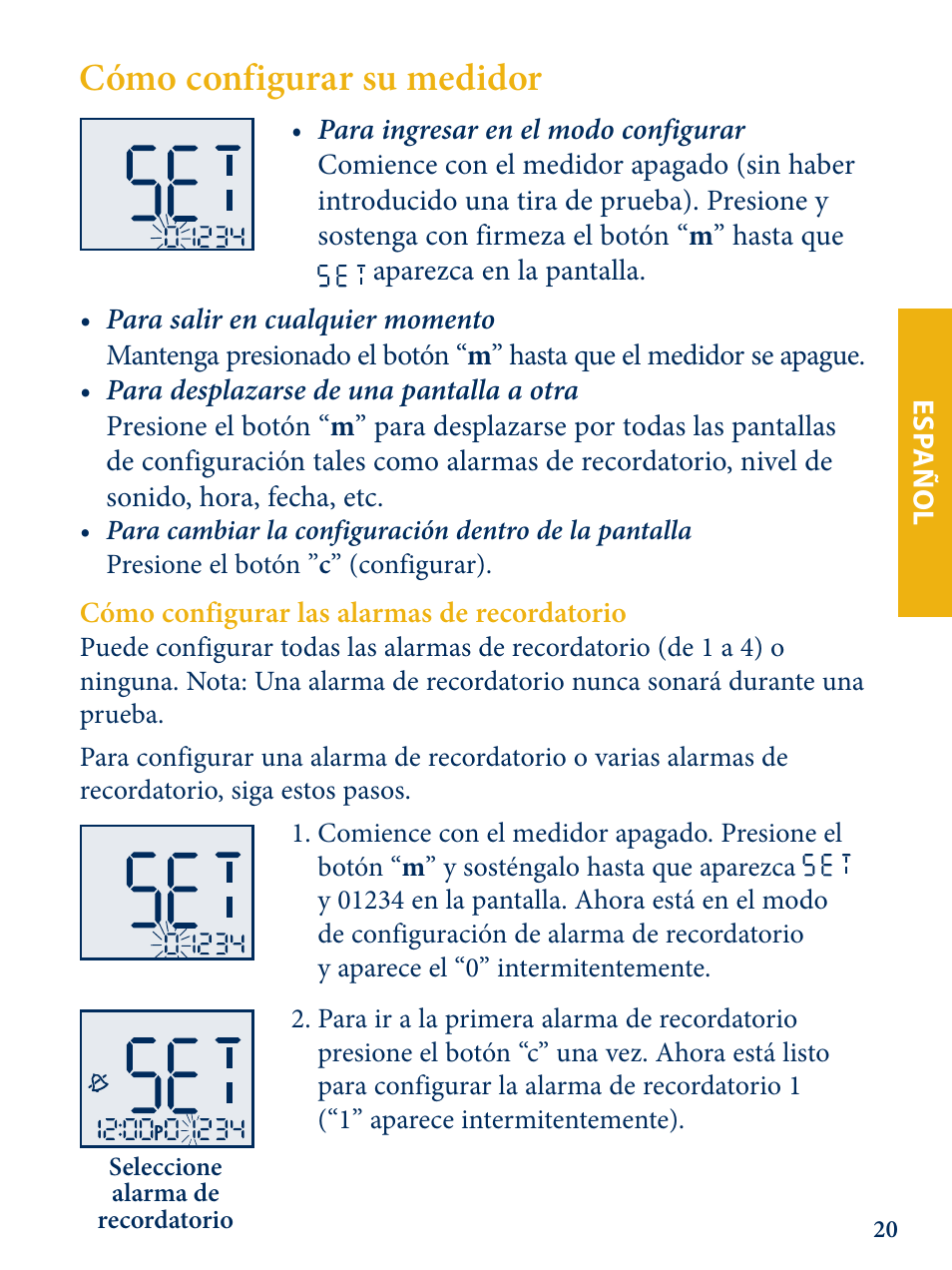 Cómo configurar su medidor | Abbott Freestyle Lite User Manual | Page 58 / 72