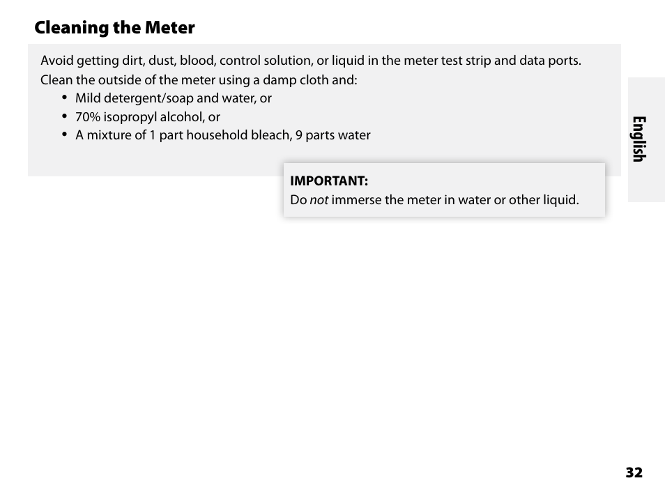Cleaning the meter | Abbott Freestyle Freedom Lite User Manual | Page 36 / 78