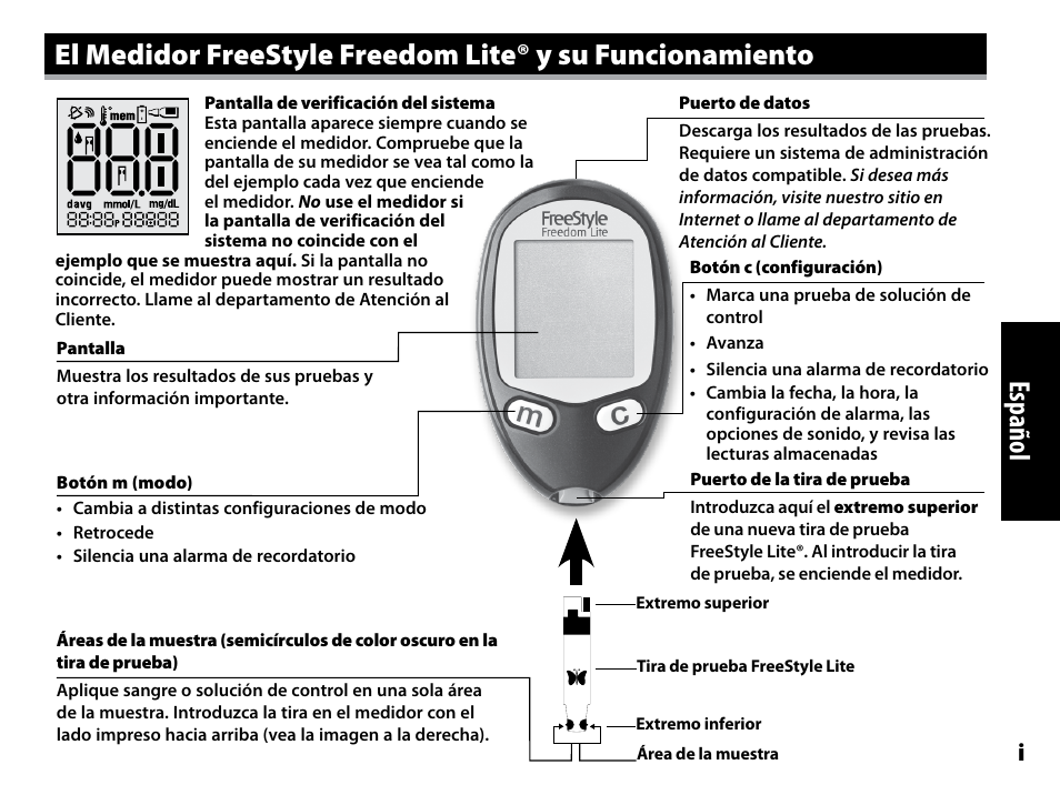 Español | Abbott Freestyle Freedom Lite User Manual | Page 40 / 78