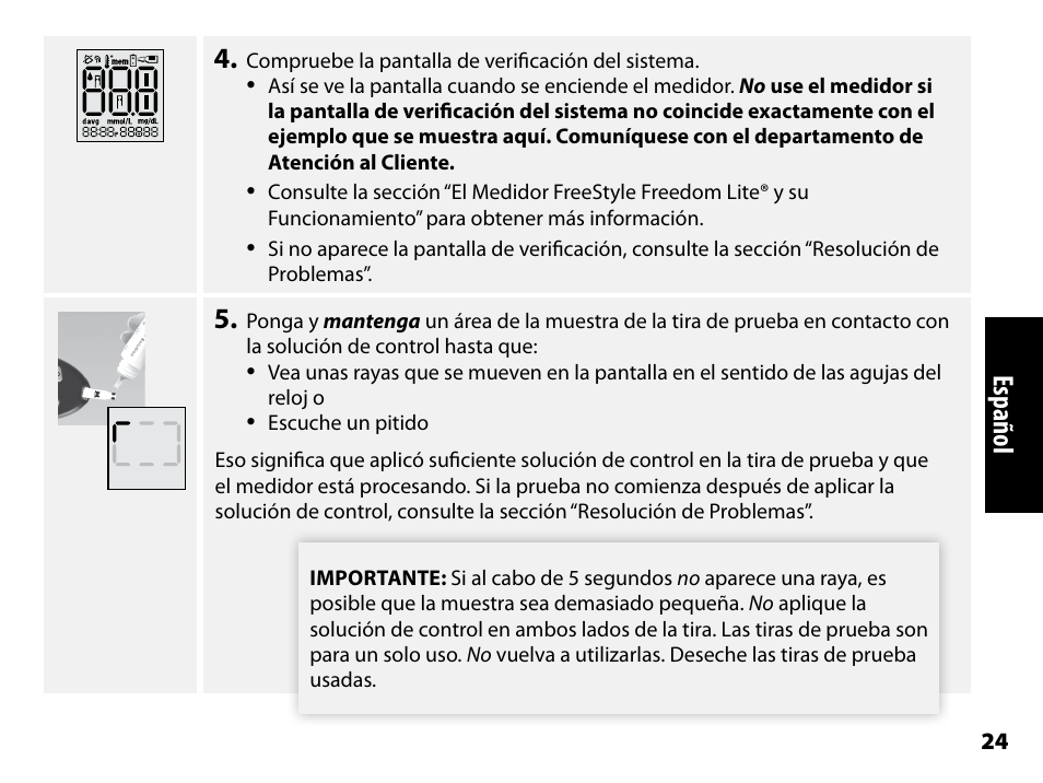 Español | Abbott Freestyle Freedom Lite User Manual | Page 66 / 78