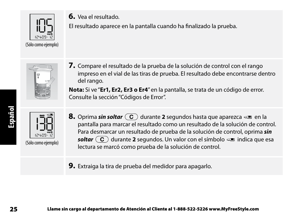 Español | Abbott Freestyle Freedom Lite User Manual | Page 67 / 78