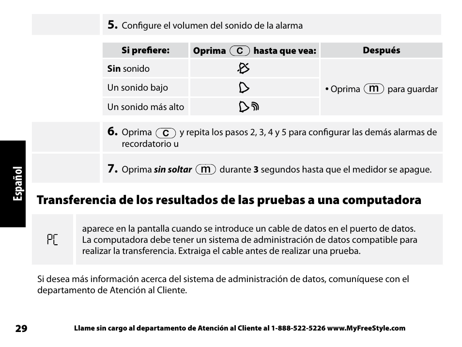 Español | Abbott Freestyle Freedom Lite User Manual | Page 71 / 78