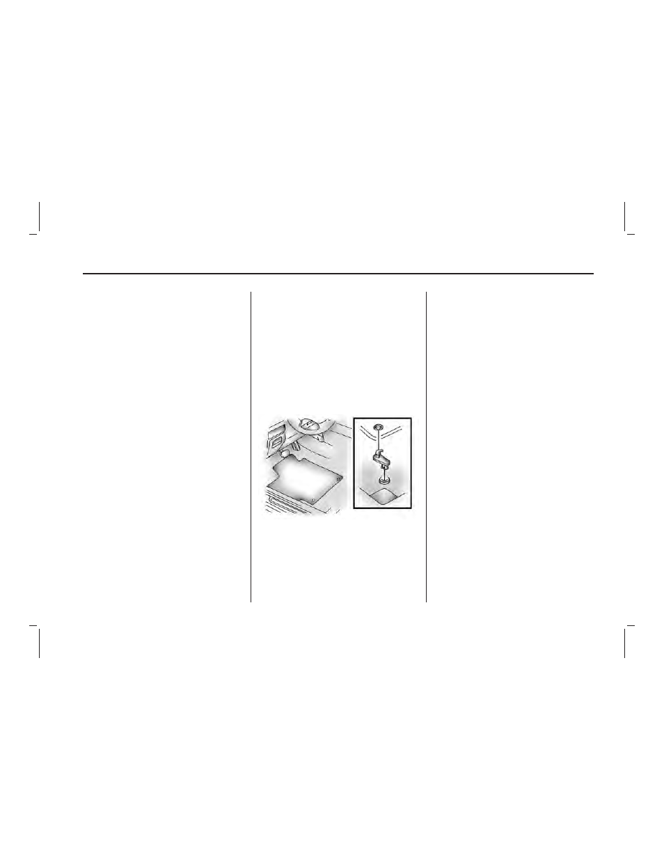 Driver storage compartment, Floor mats, Hooks | Pontiac 2009 Vibe User Manual | Page 77 / 318