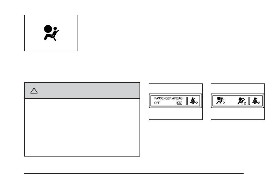 Passenger airbag status indicator, Passenger airbag status indicator -31, Passenger | Airbag status indicator, Caution | Pontiac 2008 G6 User Manual | Page 163 / 408