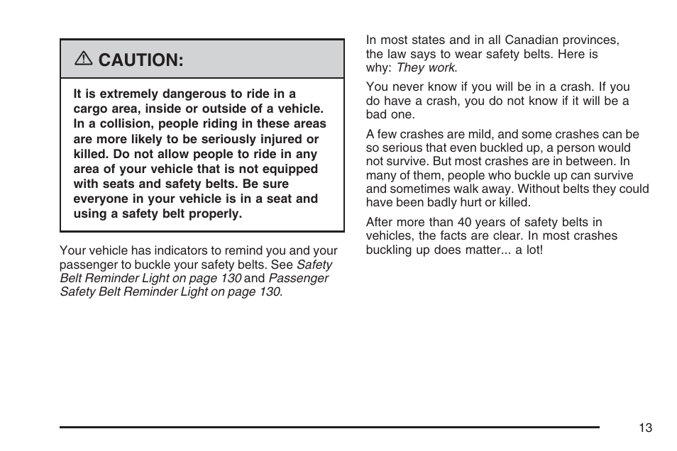 Caution | Pontiac 2007 Solstice User Manual | Page 13 / 396