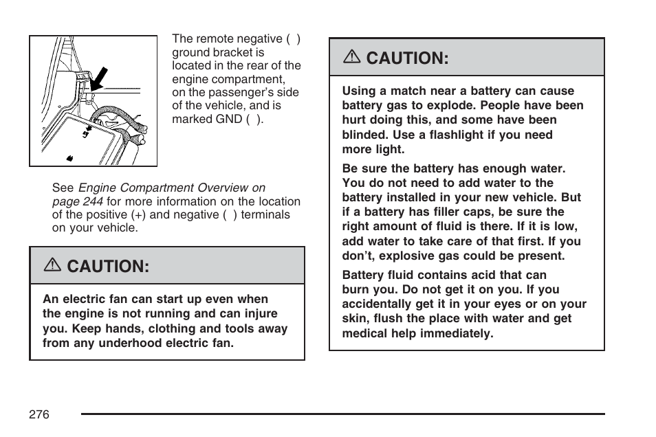 Caution | Pontiac 2007 Solstice User Manual | Page 276 / 396