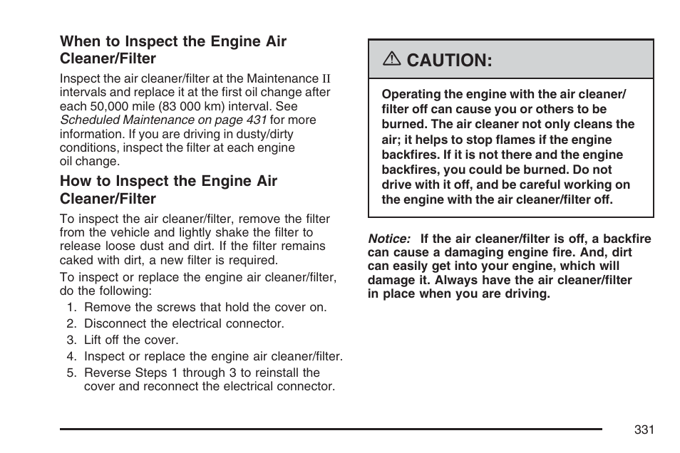 Caution | Pontiac 2007 G6 User Manual | Page 331 / 486