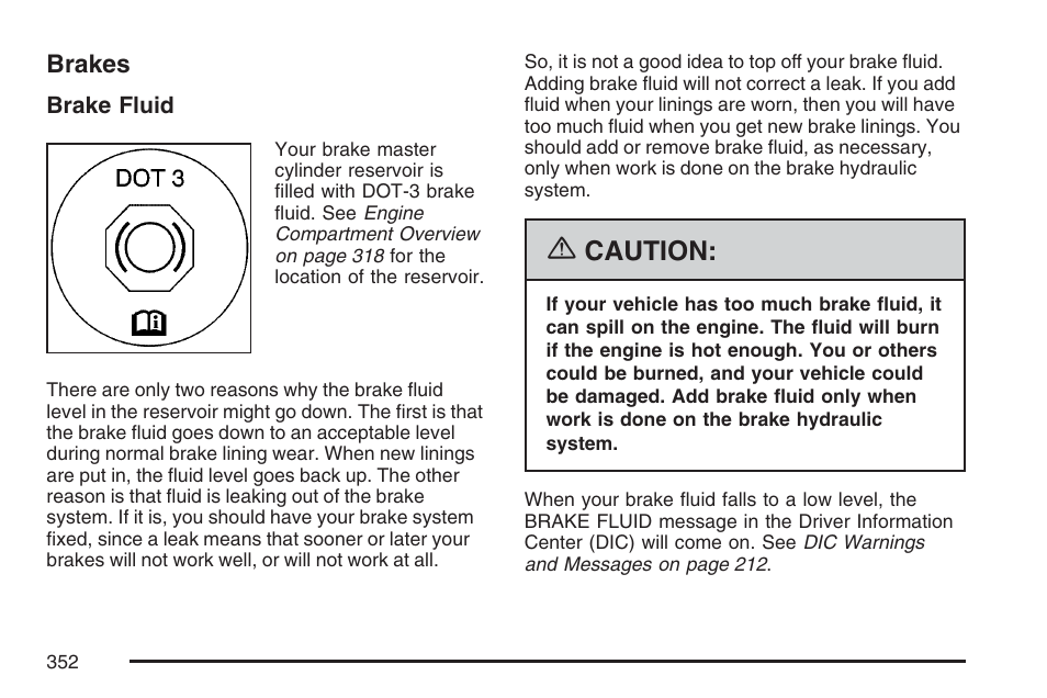 Brakes, Caution | Pontiac 2007 G6 User Manual | Page 352 / 486