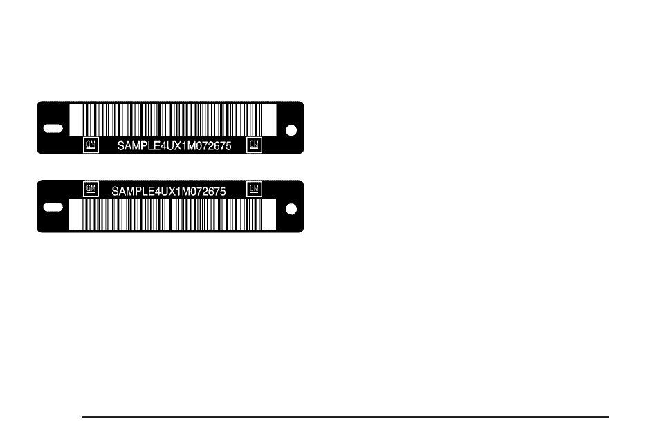 Vehicle identification, Vehicle identification number (vin), Service parts identification label | Vehicle identification -102 | Pontiac 2005 Grand Prix User Manual | Page 392 / 444