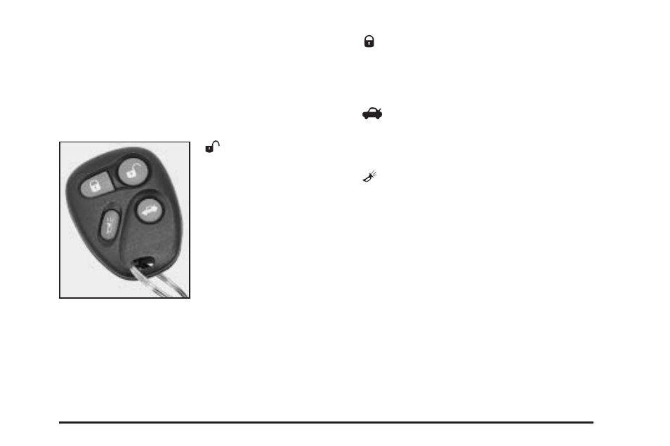 Remote keyless entry system operation, Remote keyless entry system operation -5 | Pontiac 2005 Bonneville User Manual | Page 69 / 438