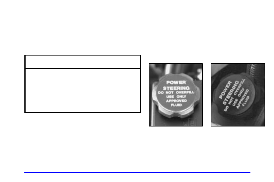 Radiator pressure cap, Power steering fluid, Notice | Pontiac 2002 Grand Prix User Manual | Page 293 / 374